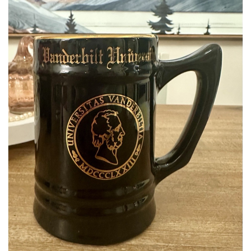 Vintage Vanderbilt University Mug/Stein W.C Bunting Co Logo James Gold Rim 5"